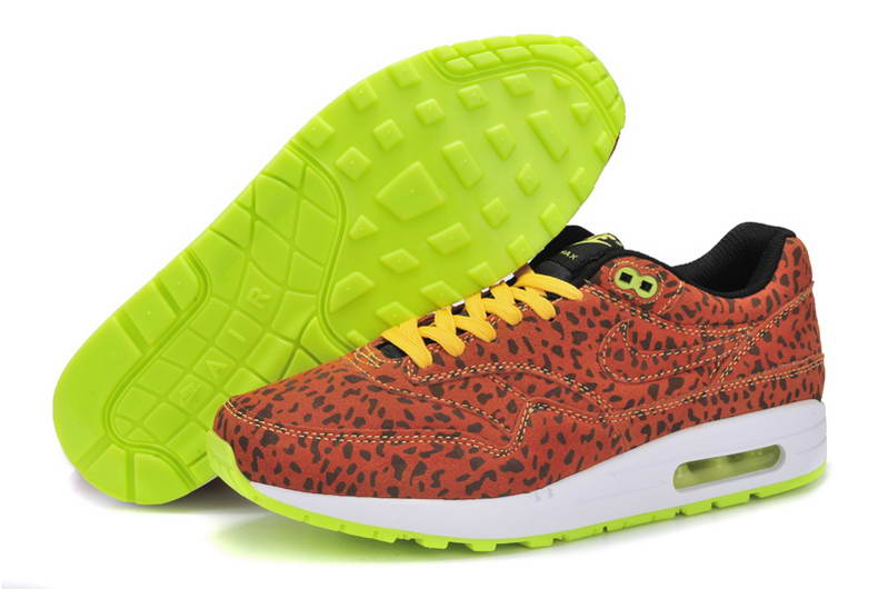 Nike Air Max 1 87 Fourrure Chaussures Hommes Brown Leopard